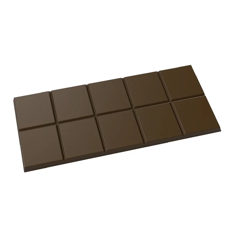 Polycarbonate Candy Bar Flat Chocolate Tablet Mold - 189 mm x 87 mm x 6 mm - 102gr - 3 cavity