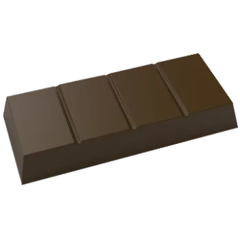 Polycarbonate Traditional Candy Bar Chocolate Mold - 117 mm x 50 mm x 16 mm - 100gr - 6 cavity