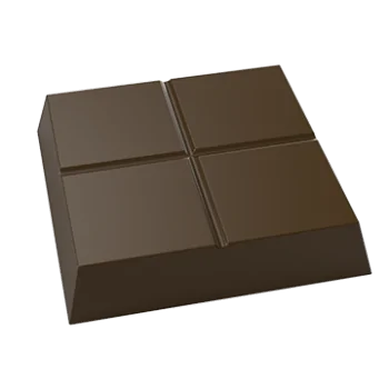 Polycarbonate Small Candy Bar Chocolate Tablet Mold - 78 mm x 78 mm x 15 mm - 100gr - 6 cavity