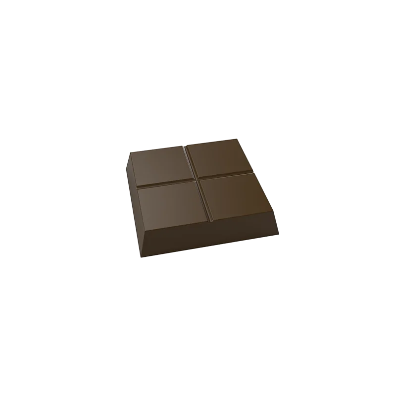 Polycarbonate Small Candy Bar Chocolate Tablet Mold - 78 mm x 78 mm x 15 mm - 100gr - 6 cavity