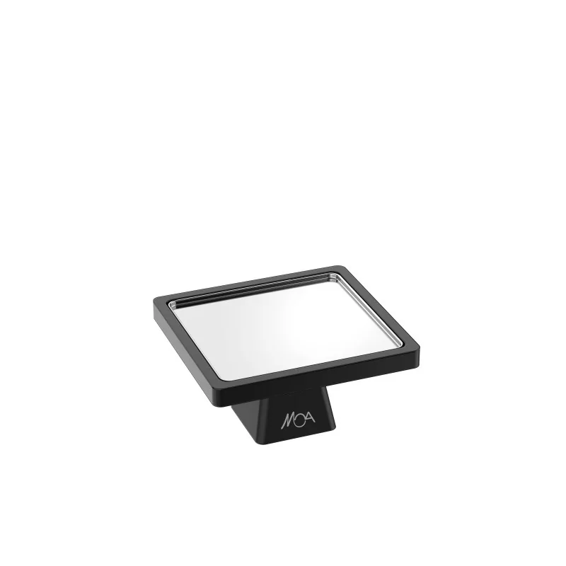 Moa Alzatina Modern Wood Display Riser 196x182 H.100 Black with Elements Modern Stainless Steel Tray