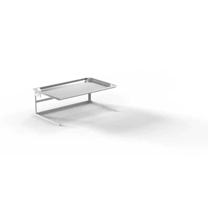 Moa Alzata Modern Minimalist Line White Steel Frame Riser GN 1/1 H.200 with Stainless Steel Tray GN 1/1 Tray H.20