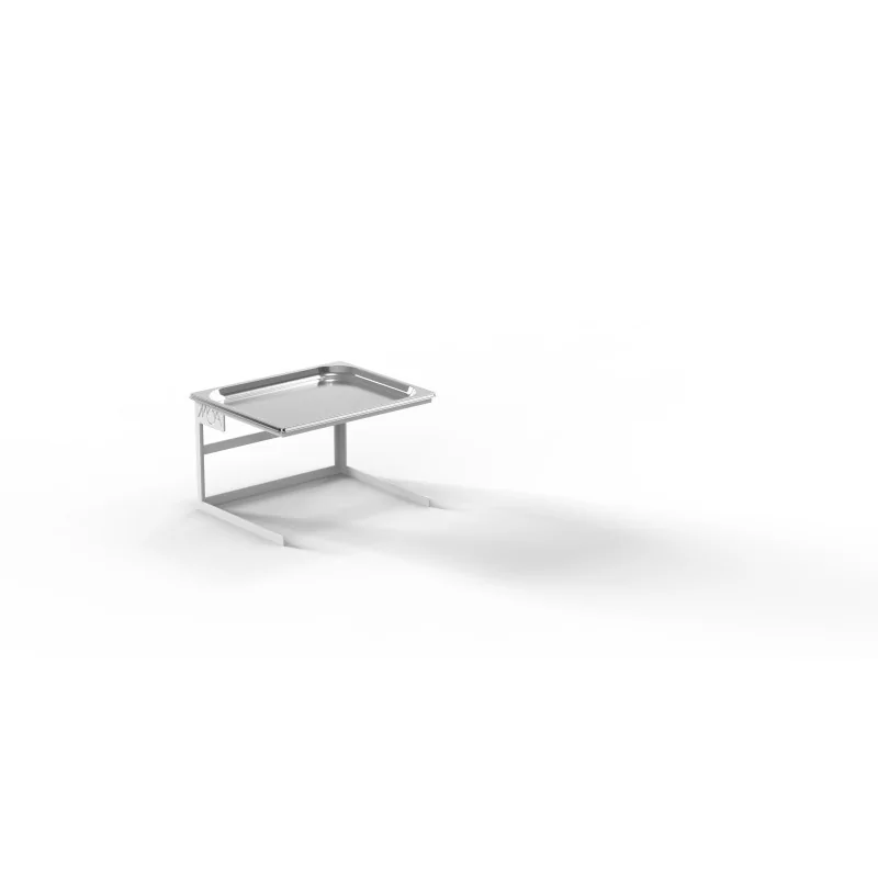 Moa Alzata Modern Minimalist Line White Steel Frame Riser GN 1/2 H.200 with Stainless Steel Tray GN 1/2 H.20