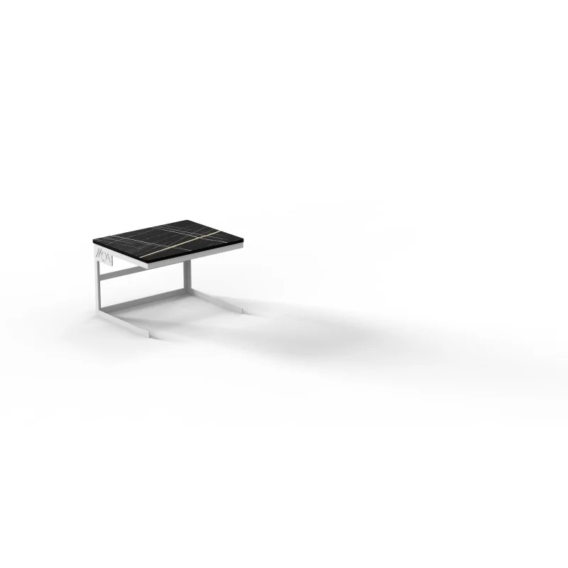 Moa Alzata Modern Minimalist Line White Steel Frame Riser GN 1/2 H.200 with Polyethylene Cutting Board