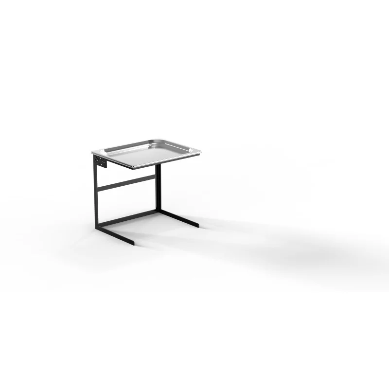 Moa Alzata Modern Minimalist Line Black Steel Frame Riser GN 1/2 H.300 with Stainless Steel Tray GN 1/2 H.20