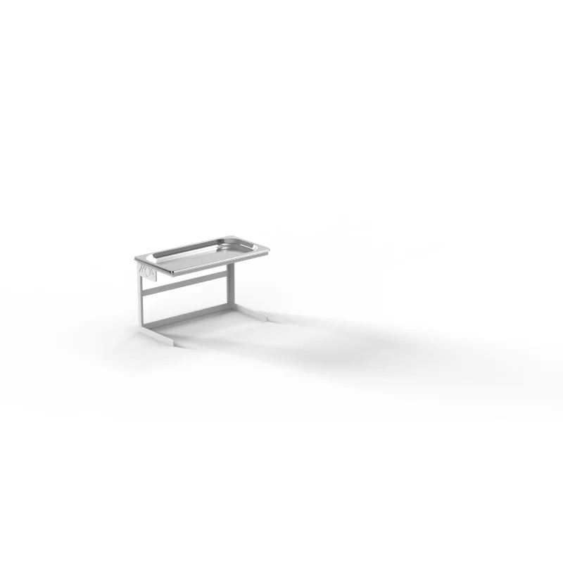 Moa Alzata Modern Minimalist Line White Steel Frame Riser GN 1/3 H.200 with Stainless Steel Tray GN 1/3 H.20