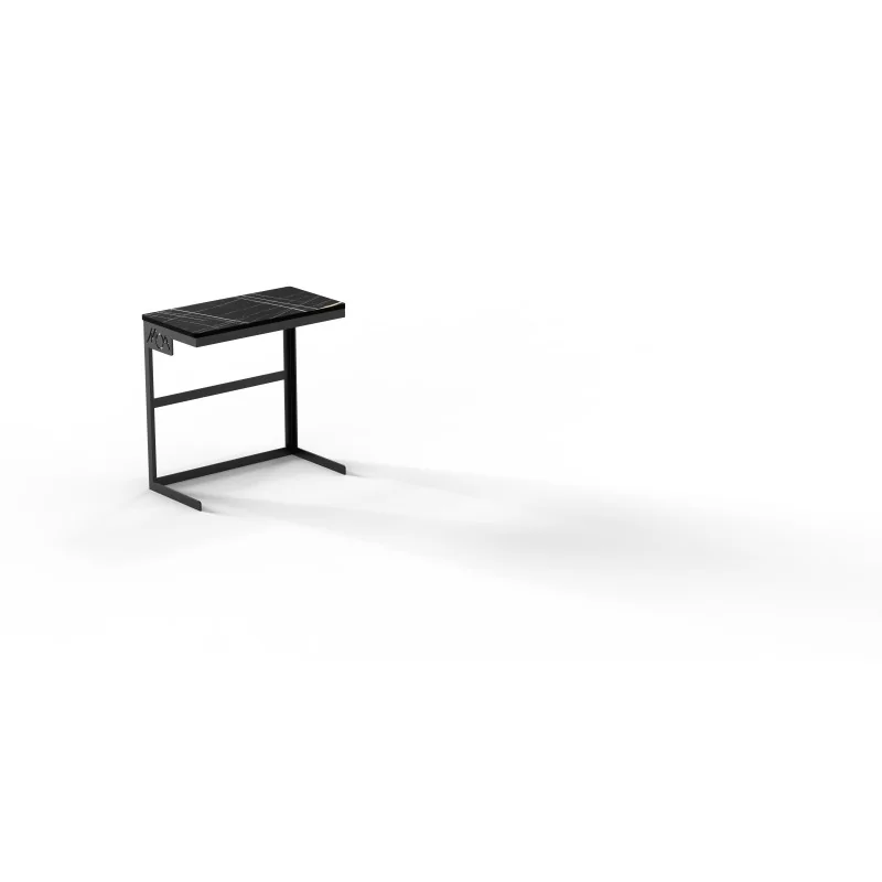 Moa Alzata Modern Minimalist Line Black Steel Frame Riser GN 1/3 H.300 with Resin Cutting Board