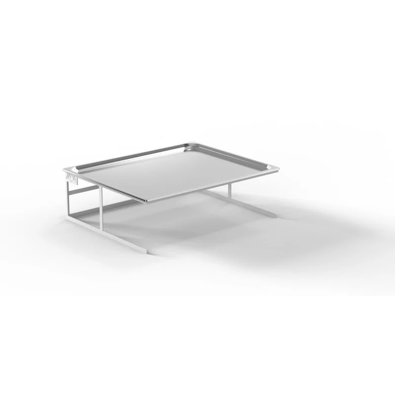 Moa Alzata Modern Minimalist Line White Steel Frame Riser GN 2/1 H.200 with Stainless Steel Tray GN 2/1 H.20