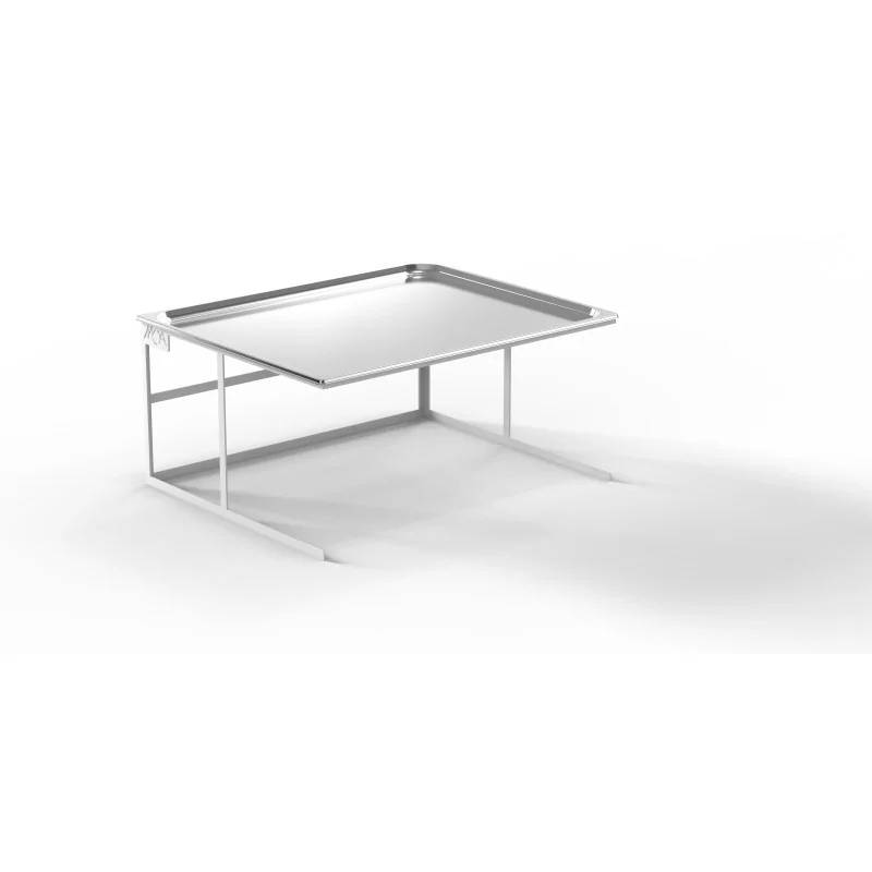 Moa Alzata Modern Minimalist Line White Steel Frame Riser GN 2/1 H.300 with Stainless Steel Tray GN 2/1 H.20