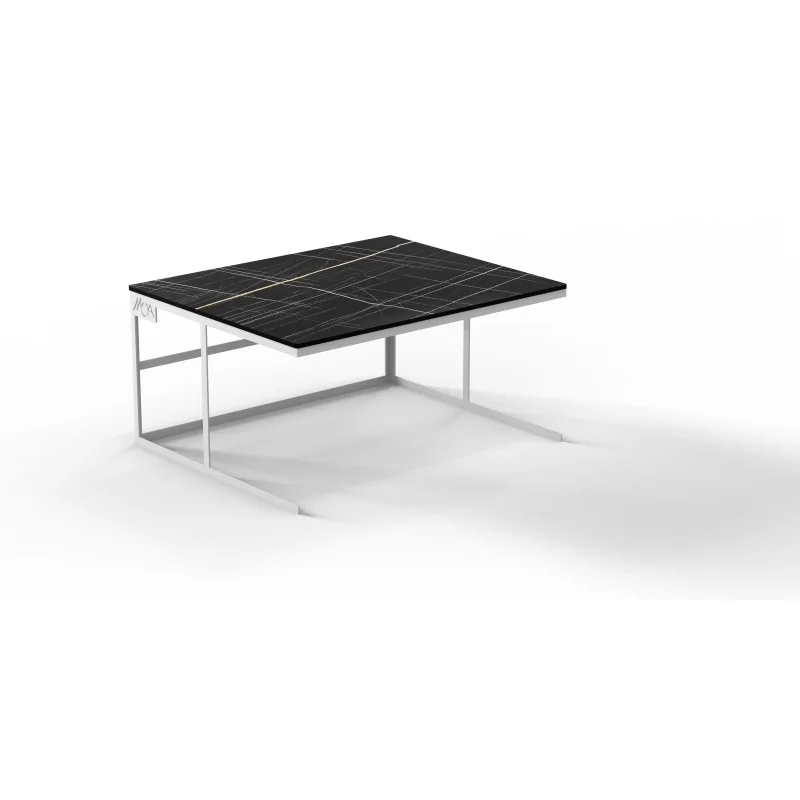 Moa Alzata Modern Minimalist Line White Steel Frame Riser GN 2/1 H.300 with Resin Cutting Board