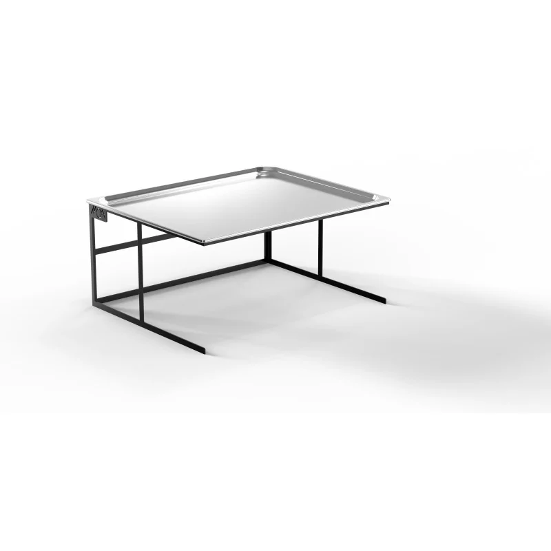 Moa Alzata Modern Minimalist Line Black Steel Frame Riser GN 2/1 H.300 with Stainless Steel Tray GN 2/1 H.20