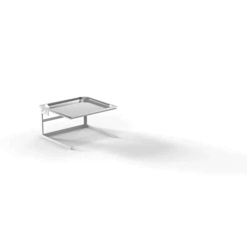 Moa Alzata Modern Minimalist Line White Steel Frame Riser GN 2/3 H.200 with Stainless Steel Tray GN 2/3 H.20