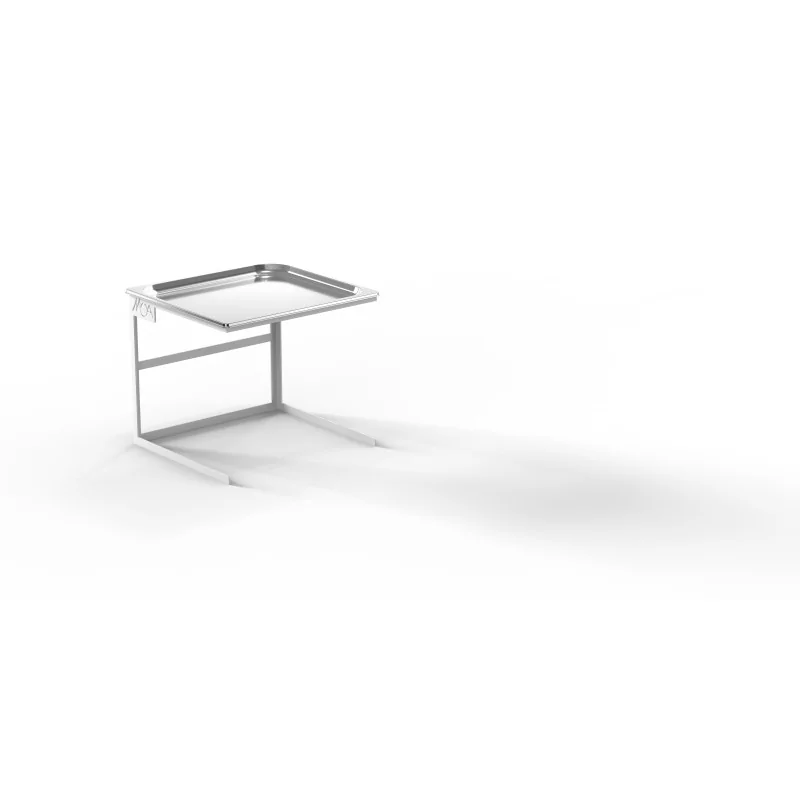 Moa Alzata Modern Minimalist Line White Steel Frame Riser GN 2/3 H.300 with Stainless Steel Tray GN 2/3 H.20