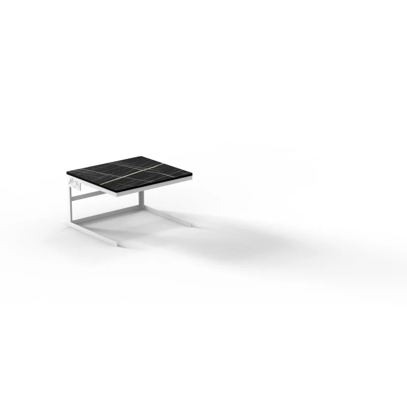 Moa Alzata Modern Minimalist Line White Steel Frame Riser GN 2/3 H.200 with Resin Cutting Board