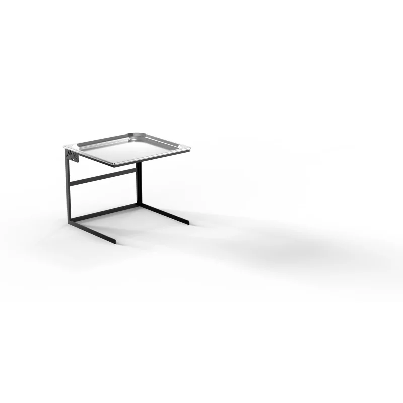 Moa Alzata Modern Minimalist Line Black Steel Frame Riser GN 2/3 H.300 with Stainless Steel Tray GN 2/3 H.20