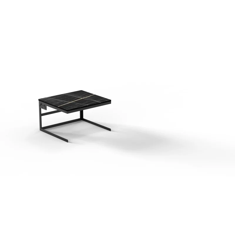 Moa Alzata Modern Minimalist Line Black Steel Frame Riser GN 2/3 H.200 with Resin Cutting Board