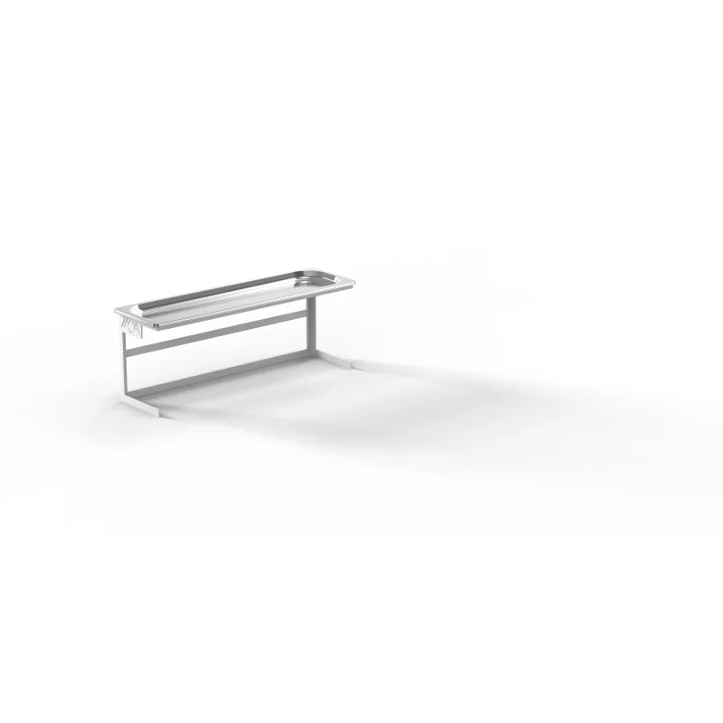 Moa Alzata Modern Minimalist Line White Steel Frame Riser GN 2/4 H.200 with Stainless Steel Tray GN 2/4 H.20