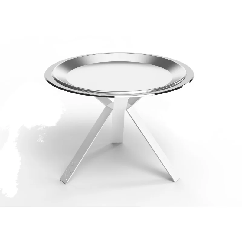 Moa Vertigo Vertigo Modern Stainless Steel Risers 45 cm White with Tray without Handles