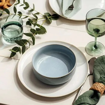 Villeroy & Boch Crafted Denim Collection Fine Porcelain Flat plate - 260 x 260 x 20 mm - 6 pcs set.