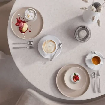 Villeroy & Boch NewMoon Beige Collection Fine Porcelain Flat plate - 160 x 160 x 20 mm - 6 pcs set.