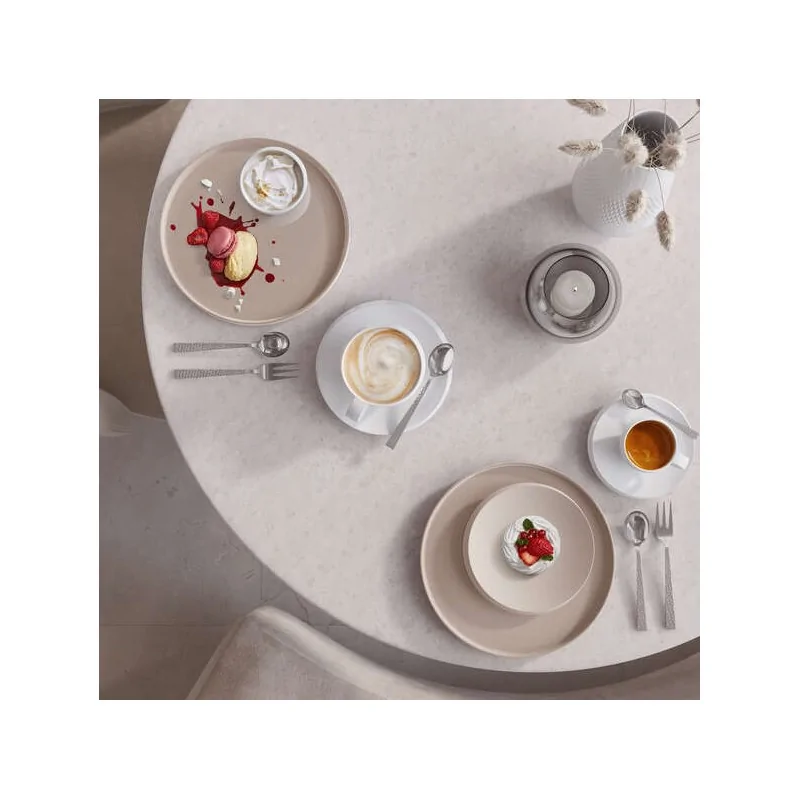 Villeroy & Boch NewMoon Beige Collection Fine Porcelain Flat plate - 160 x 160 x 20 mm - 6 pcs set.