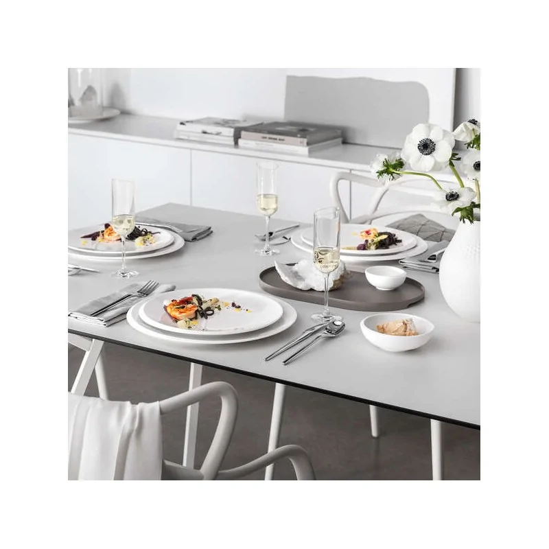 Villeroy & Boch NewMoon Collection Fine Porcelain Flat plate - 270 x 270 x 25 mm - 6 pcs set.