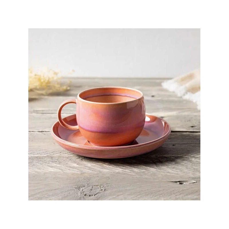 Villeroy & Boch Perlemor Coral Collection Fine Porcelain Coffee Cup - 120 x 90 x 65 mm - 6 pcs set.