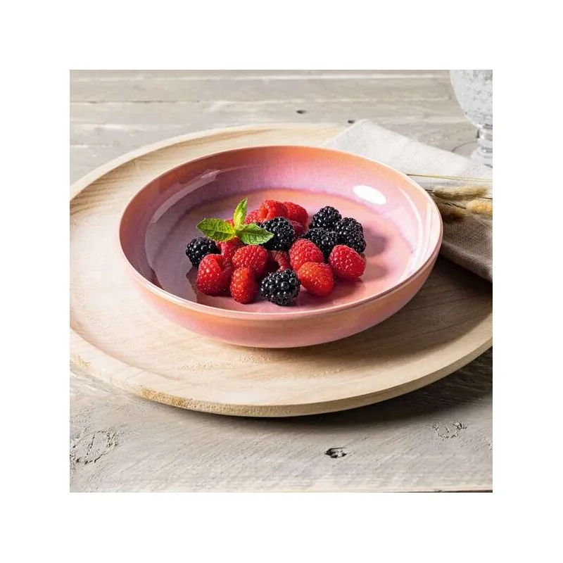 Villeroy & Boch Perlemor Coral Collection Fine Porcelain Pasta Bowl - 220 x 220 x 50 mm - 6 pcs set.