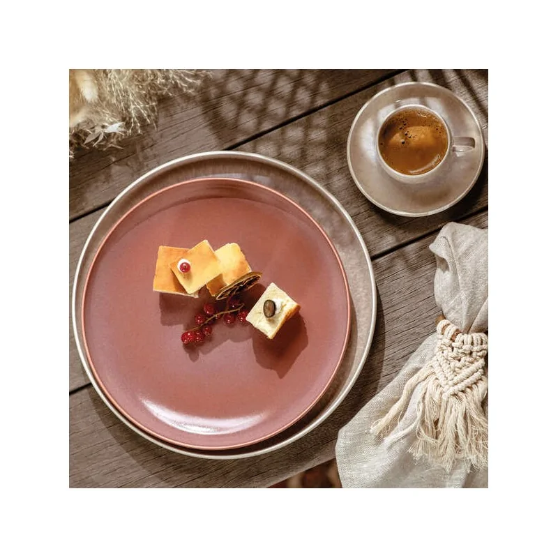 Villeroy & Boch Perlemor Coral Collection Fine Porcelain Salad Plate - 240 x 240 x 30 mm - 6 pcs set.