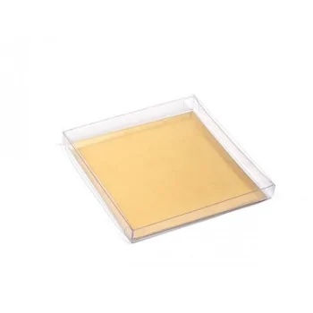 Clear Transparent Confectionery Plastic Box for Confectionery, chocolate tablet and bar - 100 mm x 100 mm x 31 mm - Pack of 60