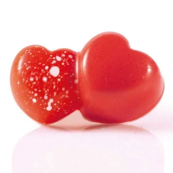 Martellato Polycarbonate Double Hearts Chocolate Praline Mold - 43 mm x h 26 mm x 16 mm - 20 cavity - 11 gr