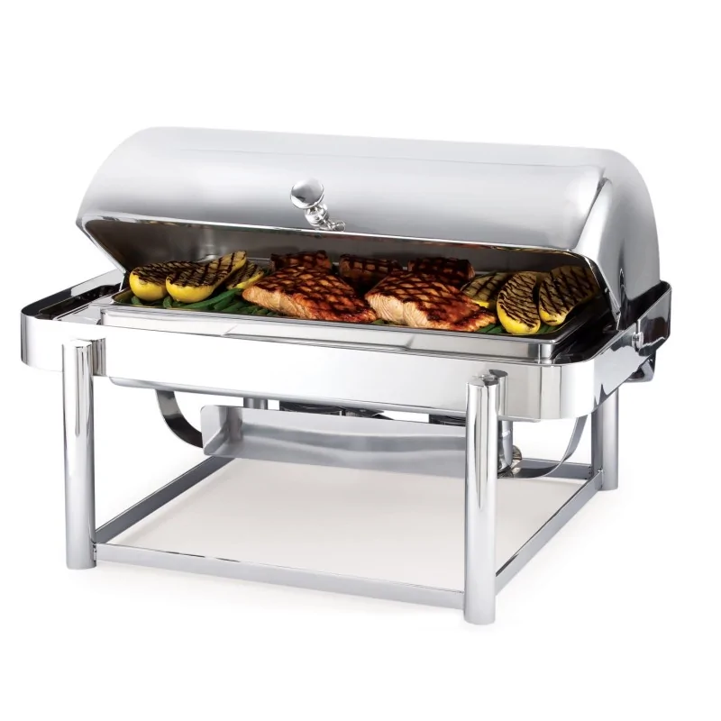 D.W.Haber Tempo Rectangular Rolltop Chafer L 28" W 22" H 15" - 8 Qt - 7.5 L - G/N 1/1 -