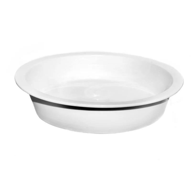 D.W.Haber White Round Porcelain Food Pan - D 15 1/4" H 3" - For 2 gal Round Chafer