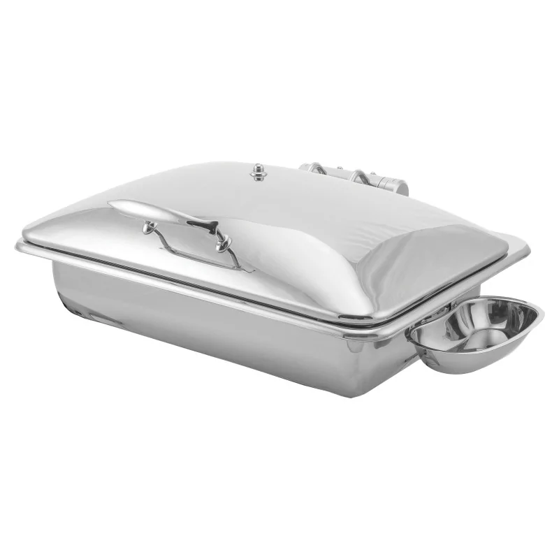 Walco Walco Idol Induction - Hinged Rectangle Chafer Body W/Metal Lid L 23 3/4" W 18 1/2" H 10 1/2" - 8 Qt -