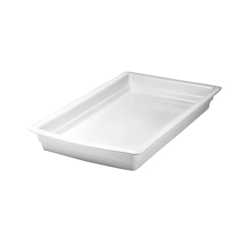 Hall Full Size Ceramic Food Pan L 20 3/4" W 12 3/4" H 2 1/2" - 6 1/4 Qt - White