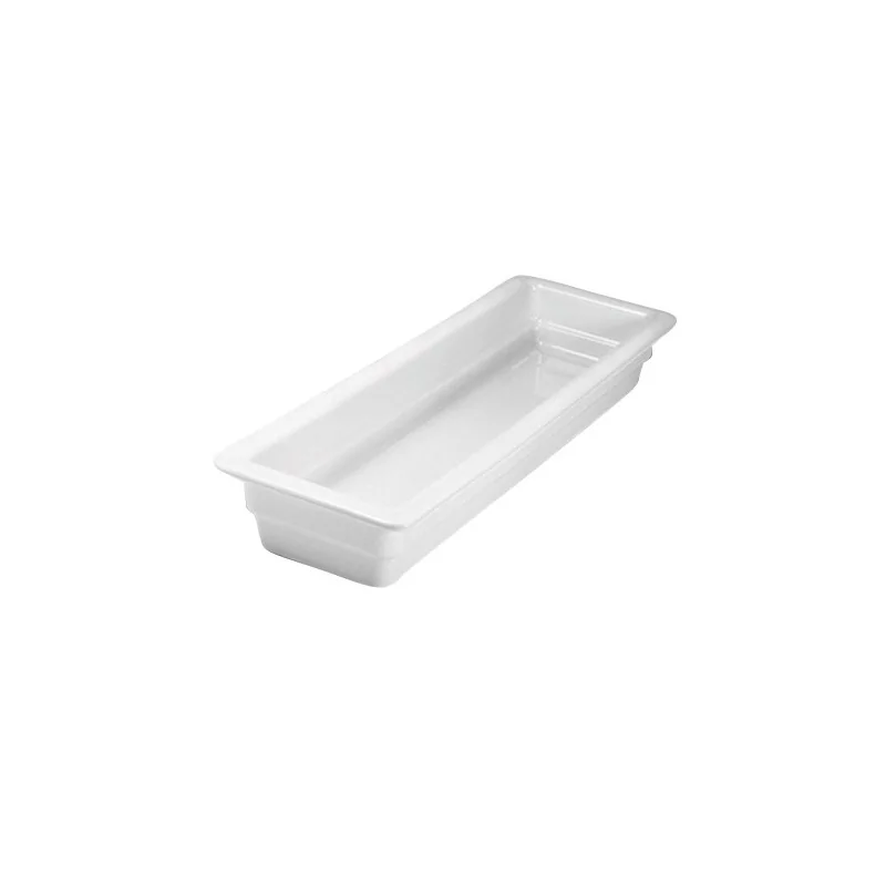 Hall Half Long Ceramic Food Pan L 20 3/4" W 6 3/8" H 2 1/2" - 2 1/2 Qt - Bright White