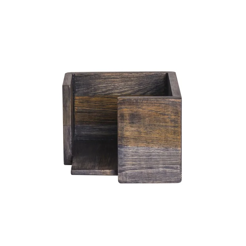 D.W.Haber Fusion Buffet Ash Grey Teak Square Napkin Holder L W 5 3/4" H 4"