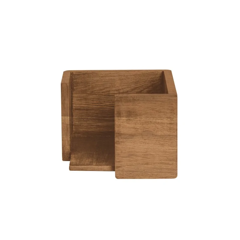 D.W.Haber Fusion Buffet Natural Teak Square Napkin Holder L W 5 3/4" H 4"