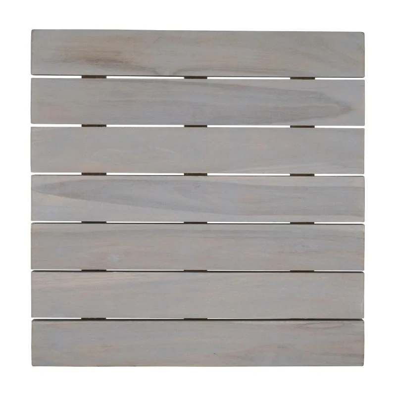 D.W.Haber Grey Wash Teak Wood Square Tile L W 12"