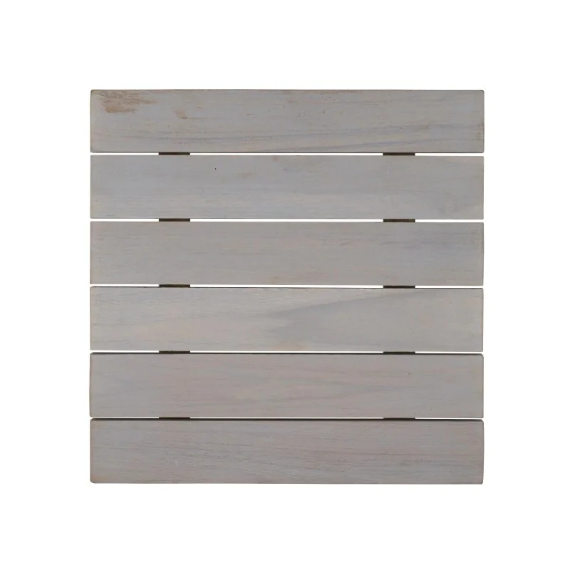 D.W.Haber Grey Wash Teak Wood Square Tile L W 11"