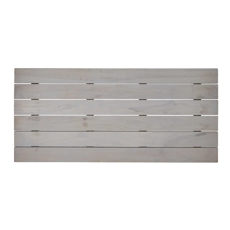 D.W.Haber Grey Wash Teak Wood Rectangle Tile L 24" W 11"