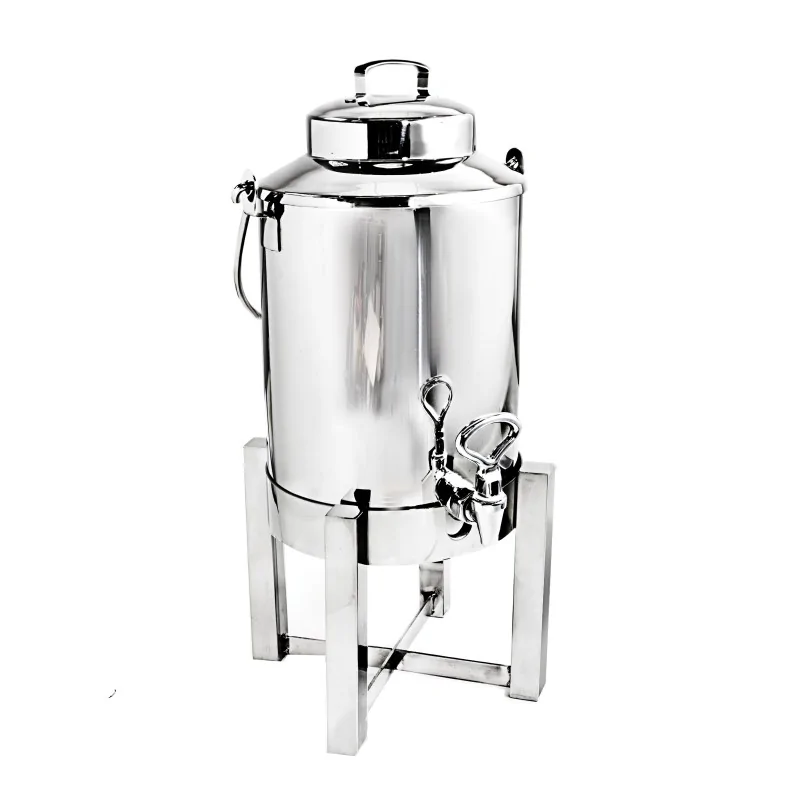 D.W.Haber Tower Insulated Milk Dispenser with Ice Sleeve Ss L 11" W 11" H 20" - 5 1/2 Qt - 5.2 L -