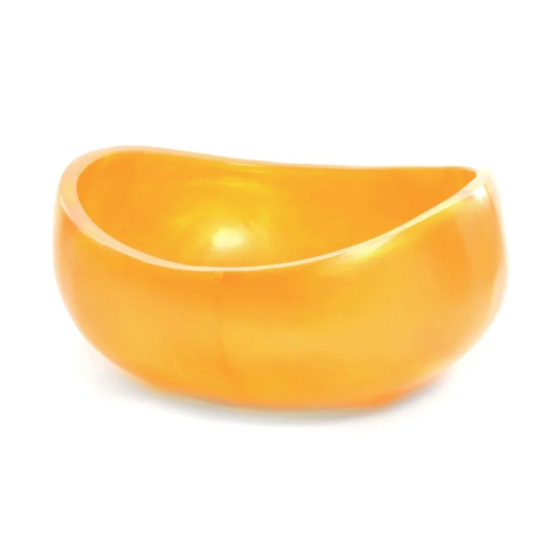 Kenny Mack Designs Resin Scoop Bowl - Tangerine Pearl - D 13 1/2" H 6" - 2 gal -