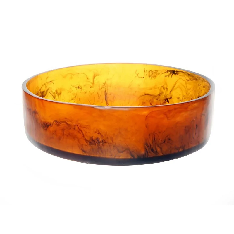 Kenny Mack Designs Resin Circle Bowl - Tortoise - D 16" H 5" - 2 3/4 gal -