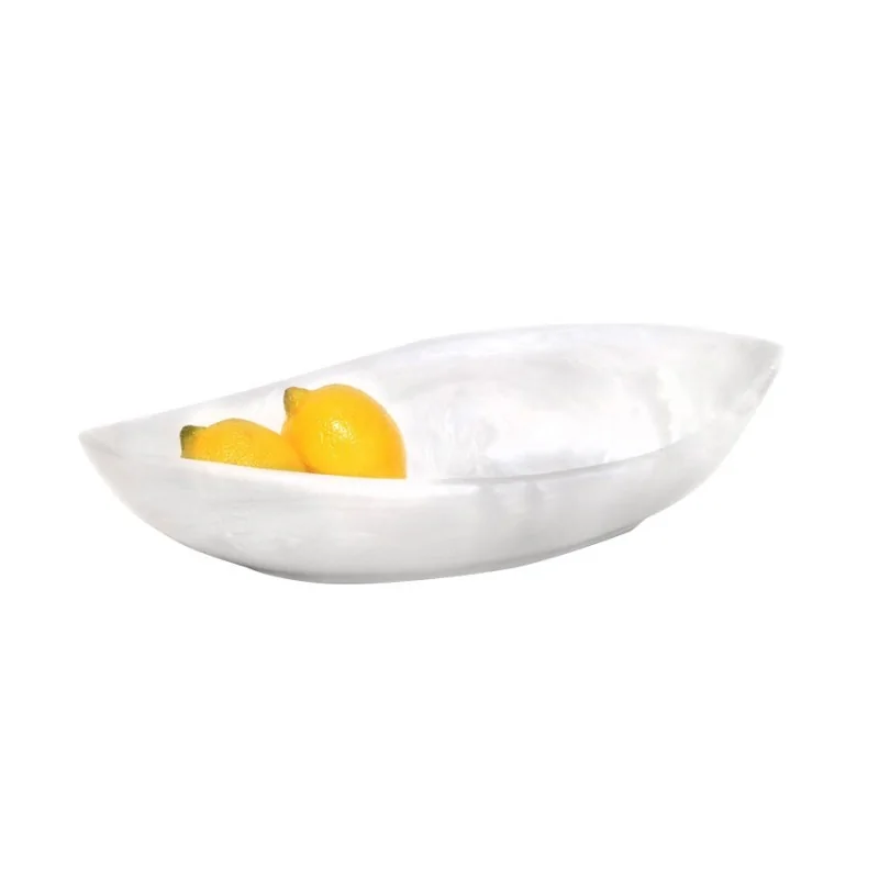 Kenny Mack Designs Resin Point Bowl - Shell - L 11" W 5 1/2" H 2 3/4" - 25 oz -