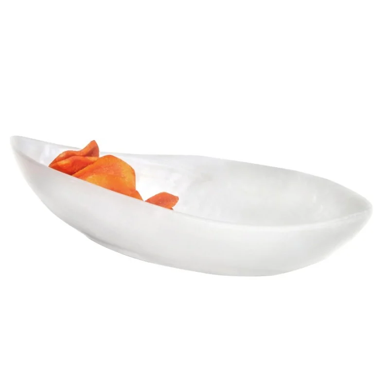 Kenny Mack Designs Resin Point Bowl - Shell - L 13" W 6 1/2" H 3 1/2" - 1 1/4 qt -