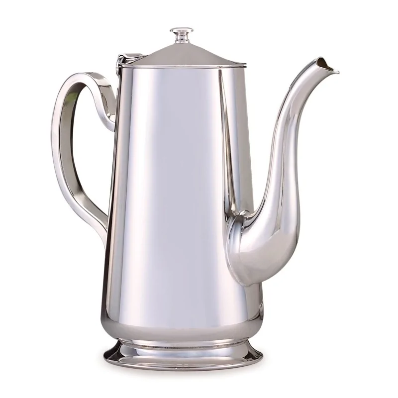 D.W.Haber Stainless Steel Coffee Pot with Base L 10" W 5" H 9 1/2" - 2 Qt - 1.9 L -