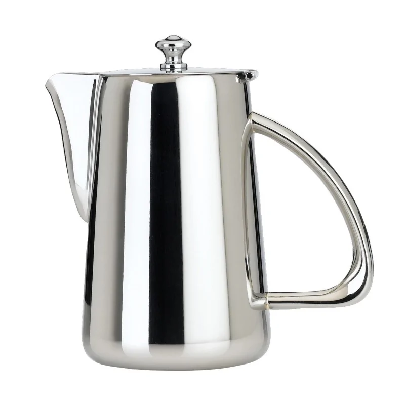 Worthy, Noble & Kent Stainless Steel Coffee Pot L 8 1/2" W 4 1/2" H 10" - 2 1/4 Qt -