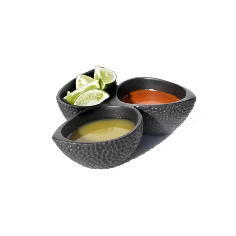 Kenny Mack Designs Resin Avocado Trio Bowl - Espresso - W 8" H 2 1/2" - 7 oz each -