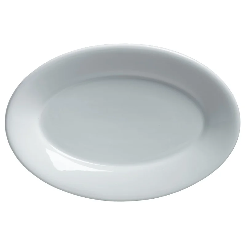 Varick DW Classic Cafe Oval Platter 7'' x 4 1/2'' x 1'' Cafe Porcelain - Pack of 12